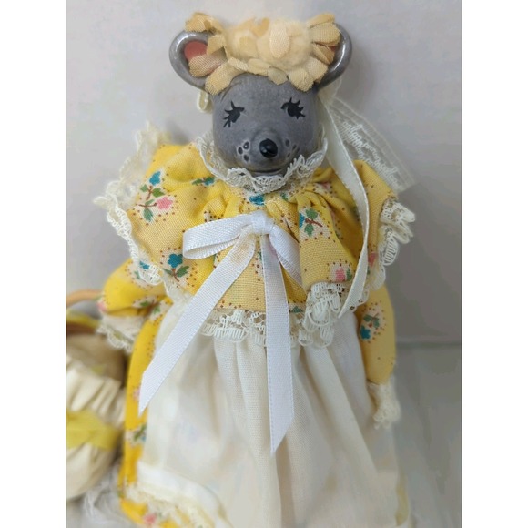 Ducks and Friends Mama Precious Mouse yellow dress Gray porcelain head baby - Picture 4 of 13